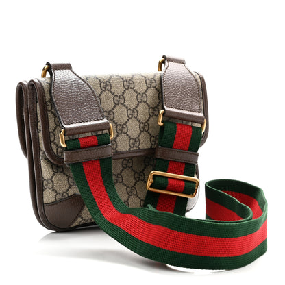 Gucci GG Supreme Monogram Web Small Neo Vintage Double Flap Messenger Bag Beige New Acero 3 of 11