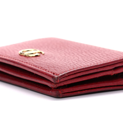 Gucci Pebbled Calfskin GG Marmont Card Case Hibiscus Red 9 of 11