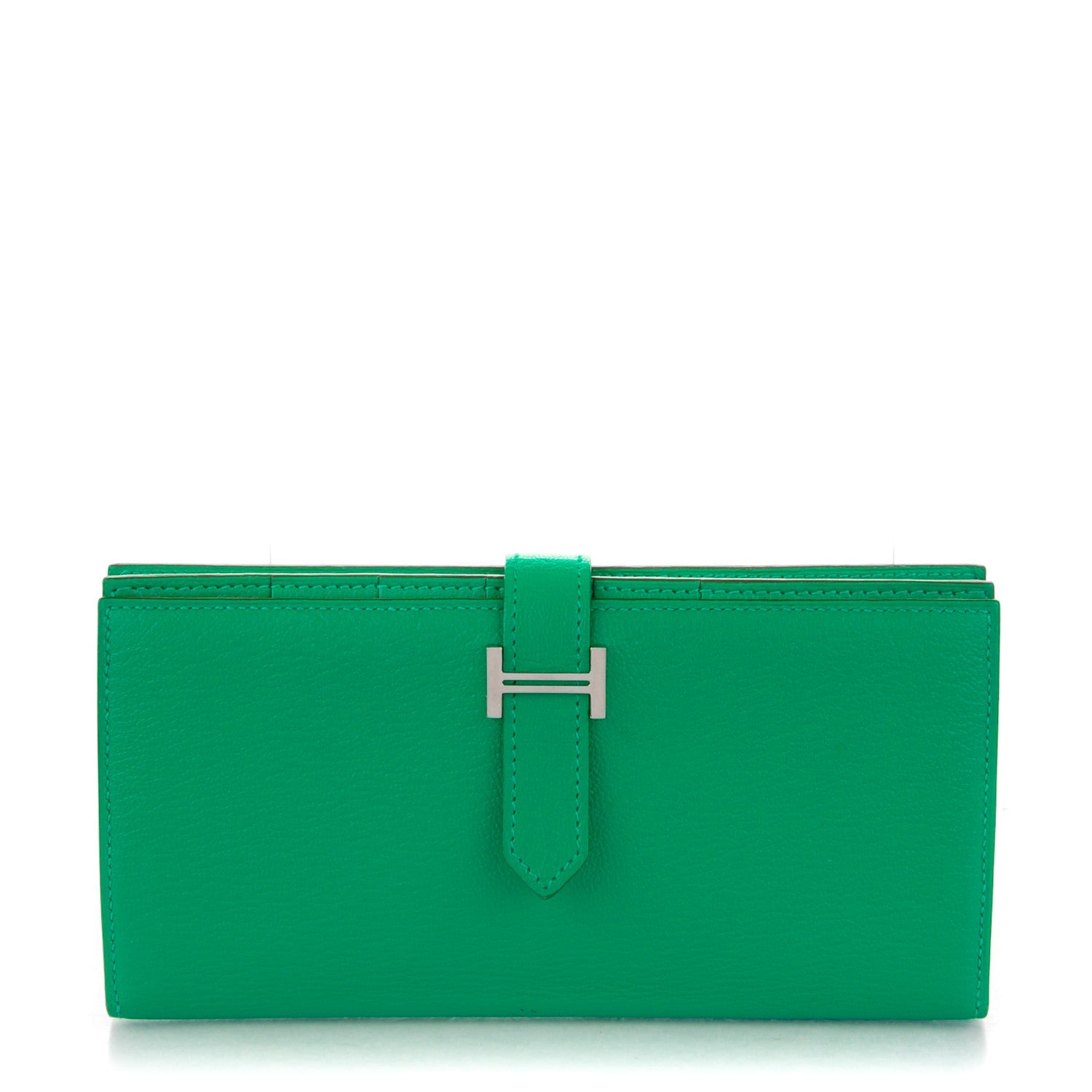 Hermes Chevre Mysore Bearn Gusset Wallet Menthe 1 of 7