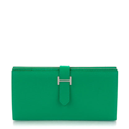 Hermes Chevre Mysore Bearn Gusset Wallet Menthe 1 of 7