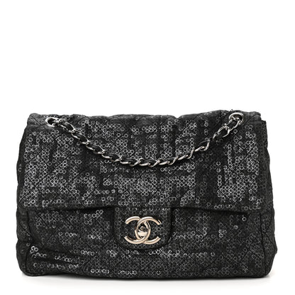 Chanel Hidden Sequin Maxi Flap Black 1 of 11