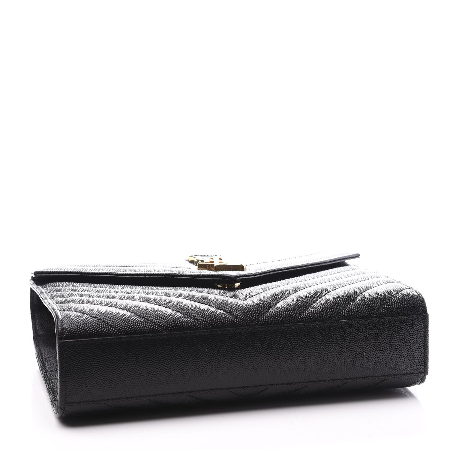 Saint Laurent Grain De Poudre Matelasse Chevron Medium Monogram Satchel Black 3 of 9