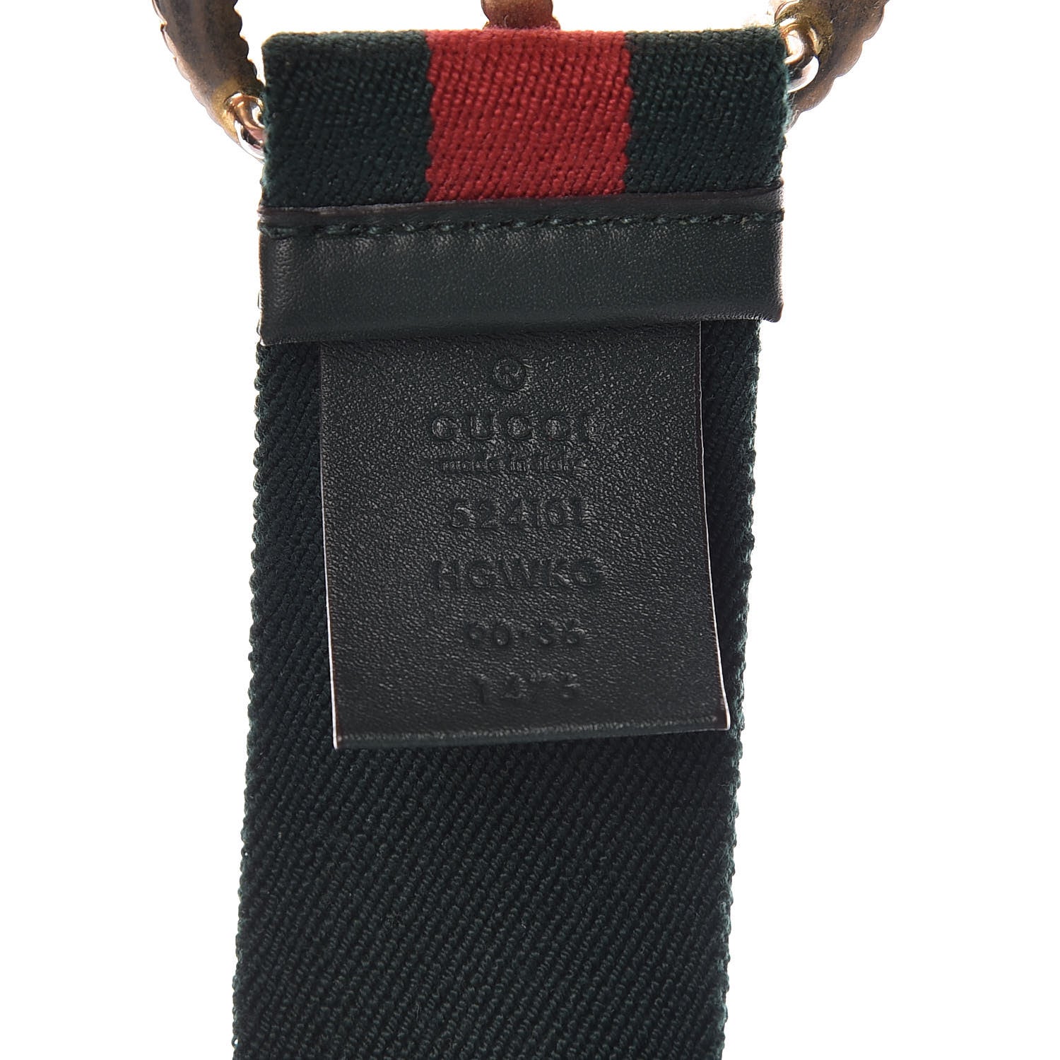 Gucci Canvas Torchon Double G Web Belt 90 36 Verde 4 of 5