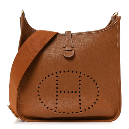 Hermes Taurillon Clemence Evelyne III PM Gold 1 of 10