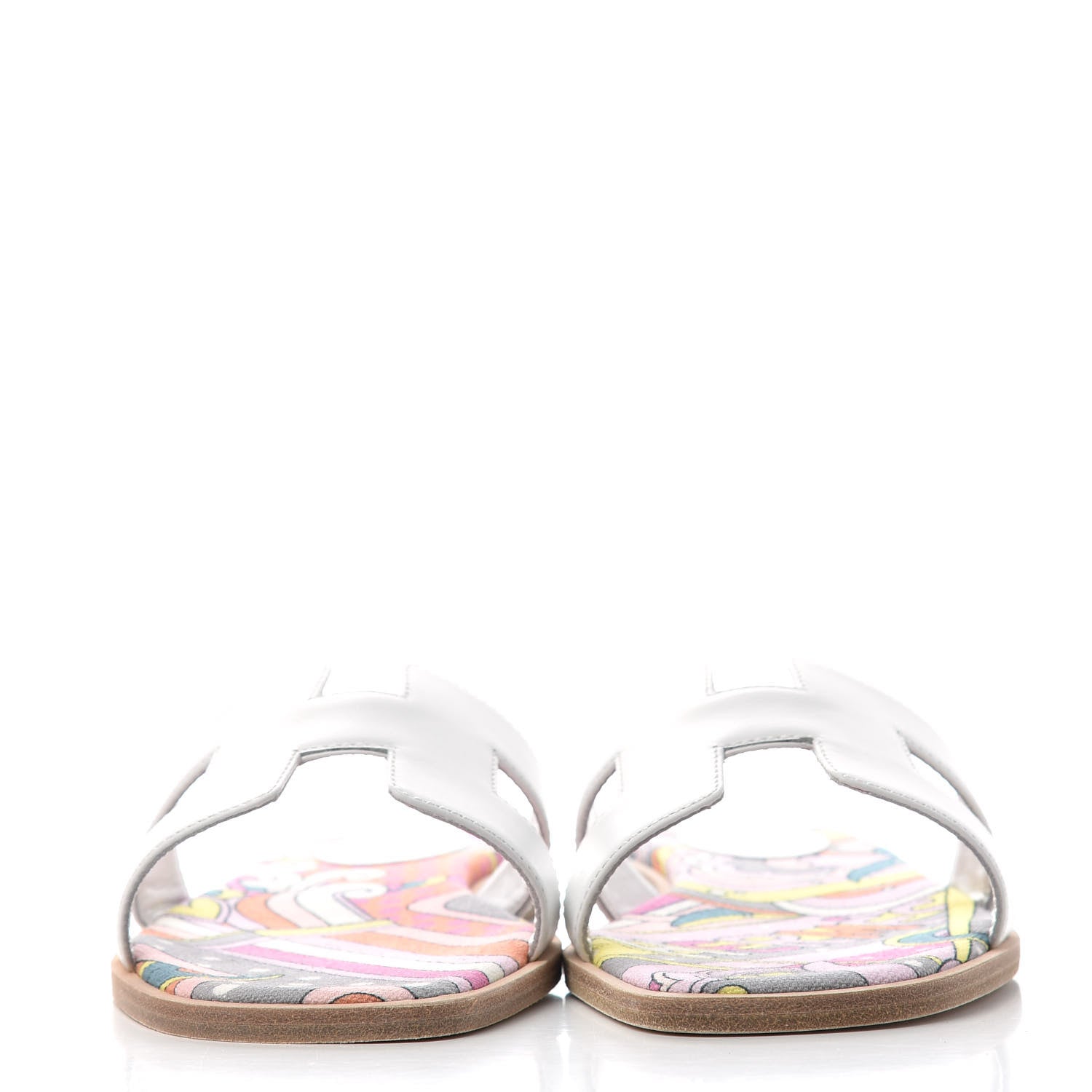 Hermes Faubourg Rainbow Oran Sandals 37 White Multicolore 2 of 15