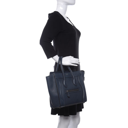 Celine Drummed Calfskin Micro Luggage Orage 2 of 10