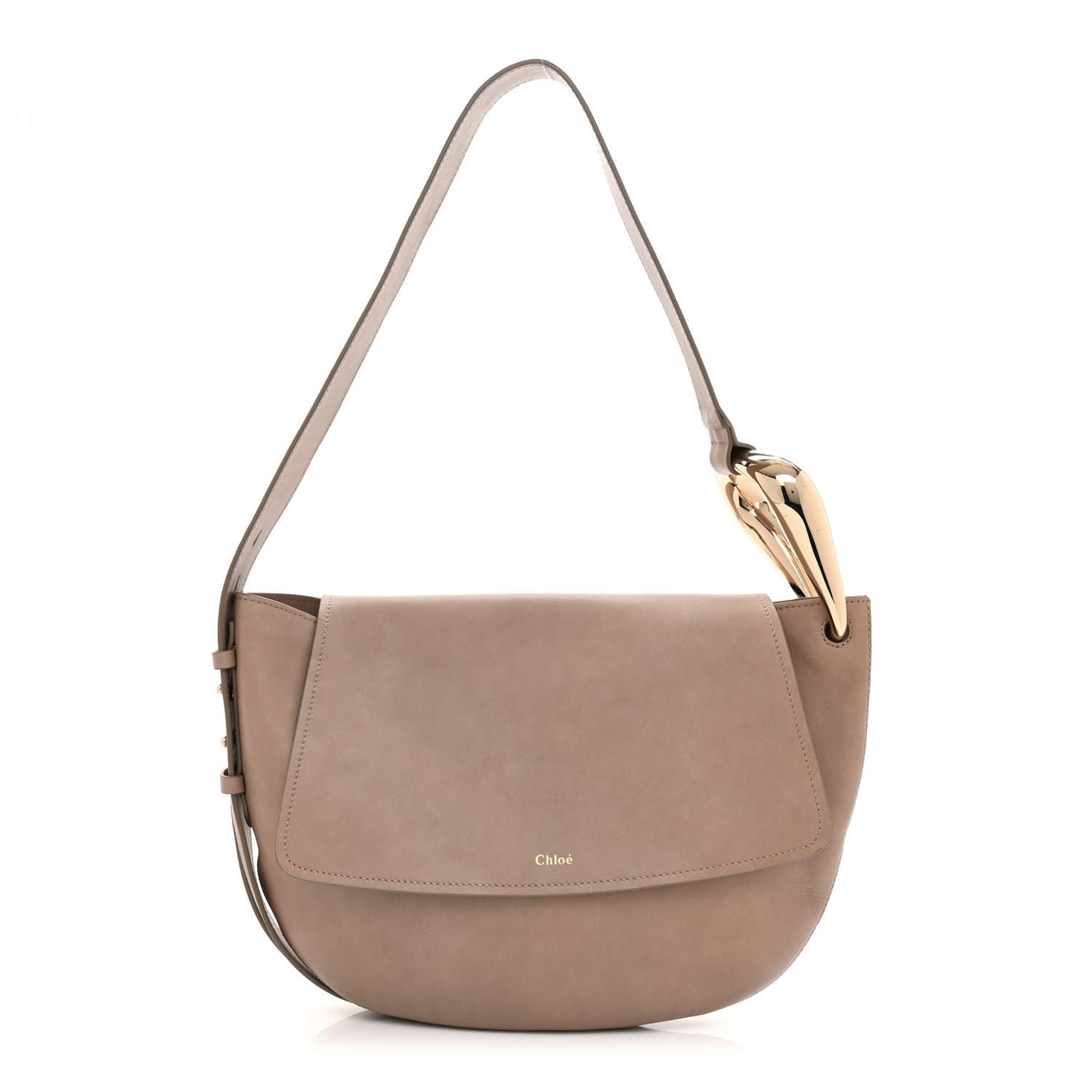 Grain Calfskin Kiss Hobo Motty Grey