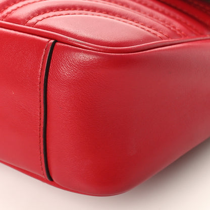 Gucci Calfskin Matelasse Small GG Marmont Shoulder Bag Hibiscus Red 9 of 10