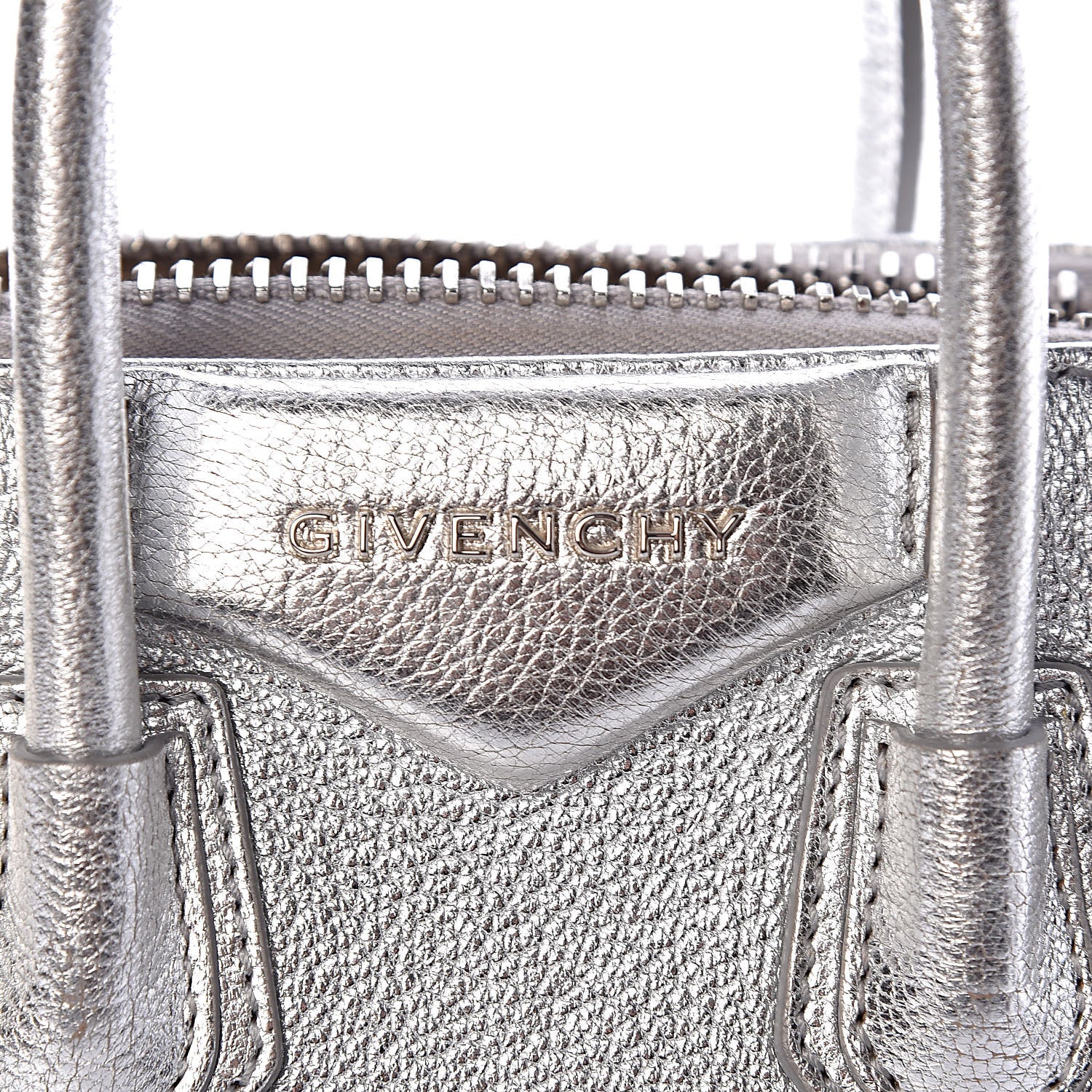 Givenchy Metallic Sugar Goatskin Mini Antigona Silver 8 of 11