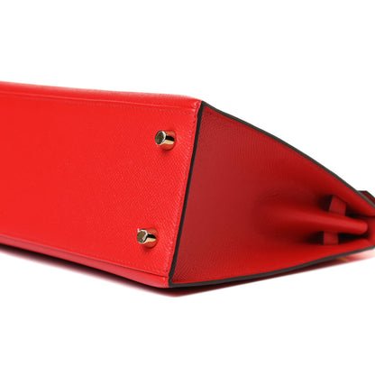 Hermes Epsom Kelly Sellier 25 Rouge De Coeur 9 of 16