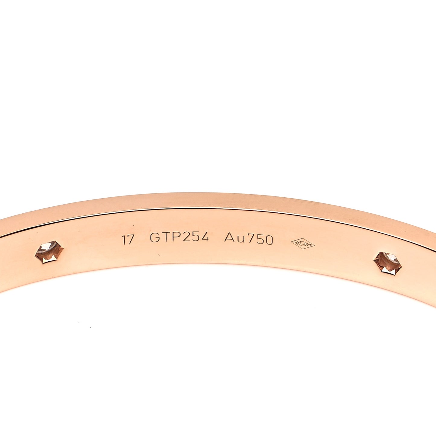 18K Pink Gold 4 Diamond LOVE Bracelet 17