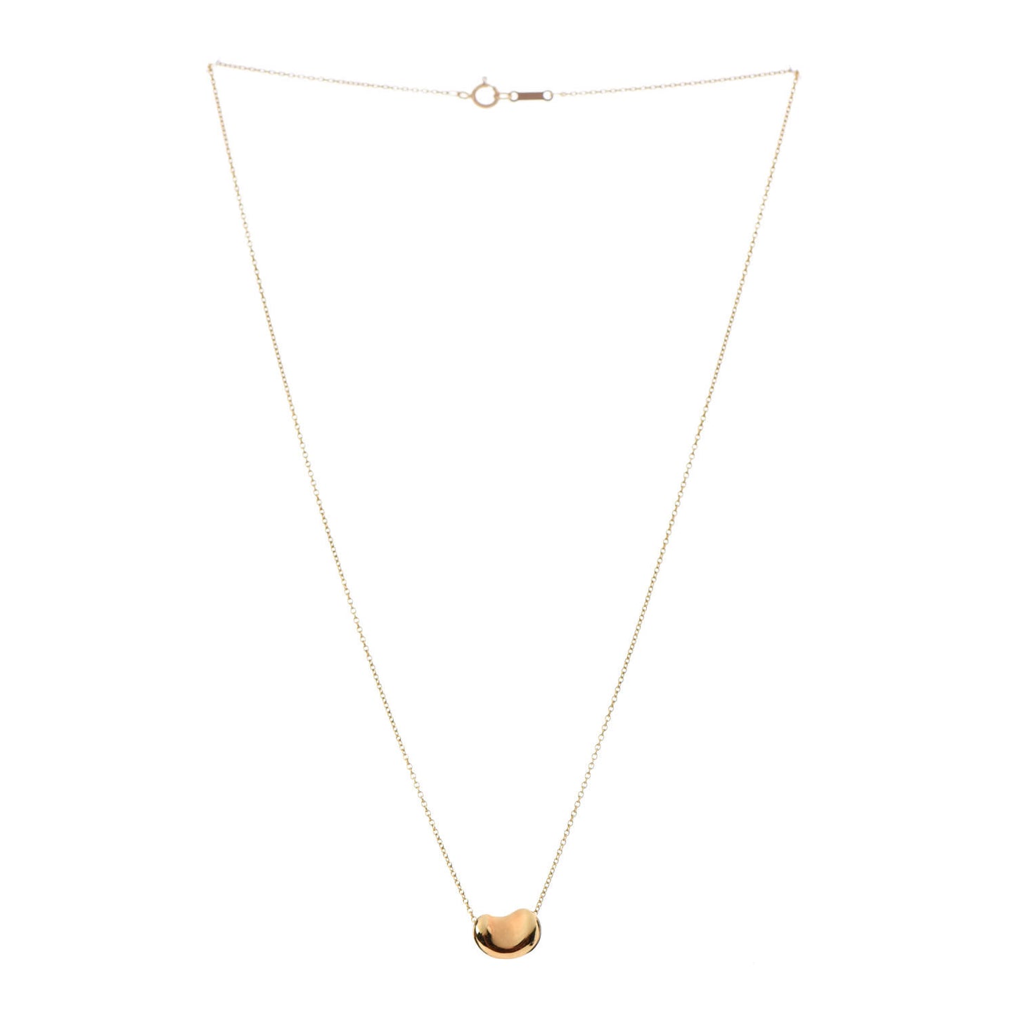 18K Yellow Gold 9mm Elsa Peretti Bean Pendant Necklace