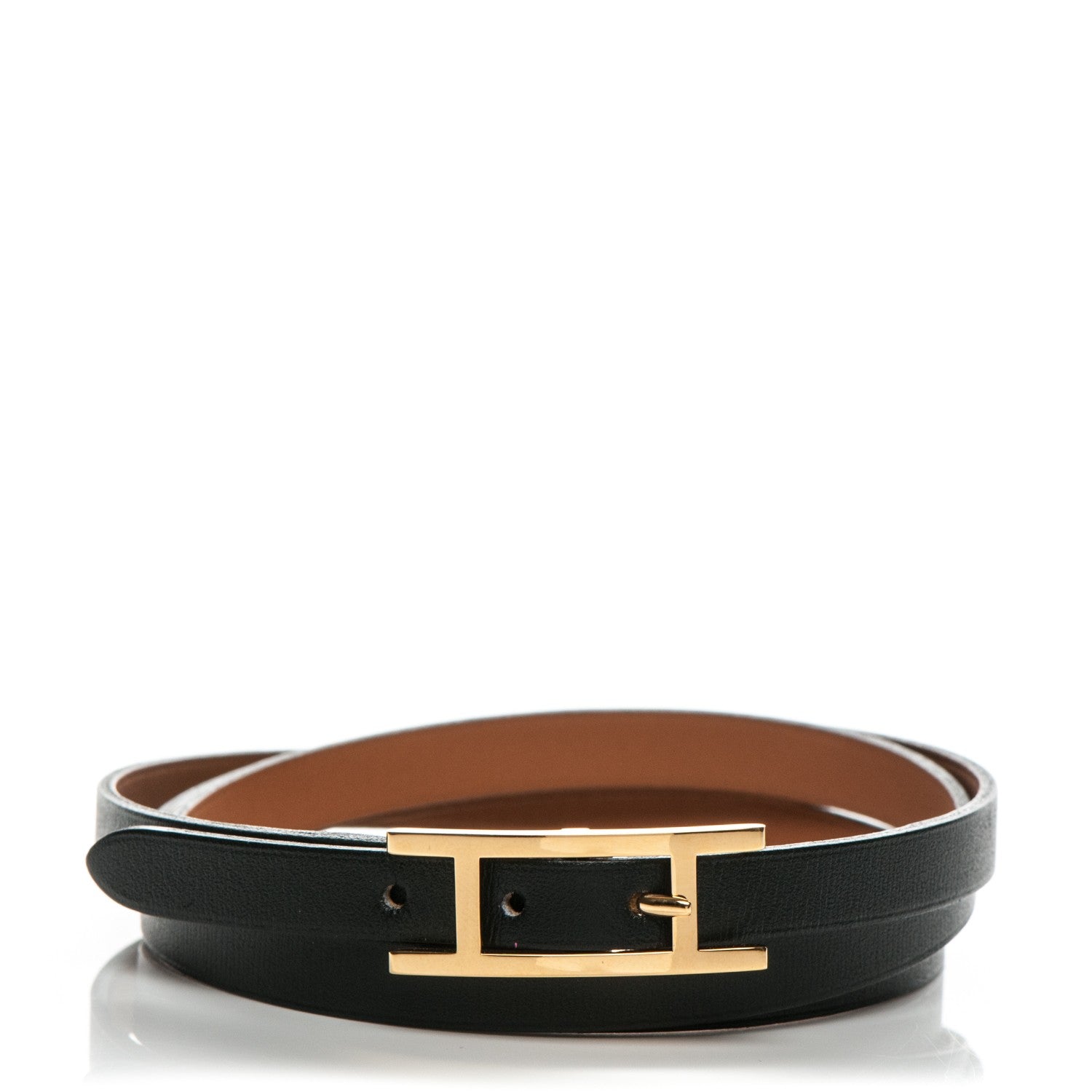 Hermes Chamonix Hapi 3MM Triple Tour Bracelet M Black 1 of 6