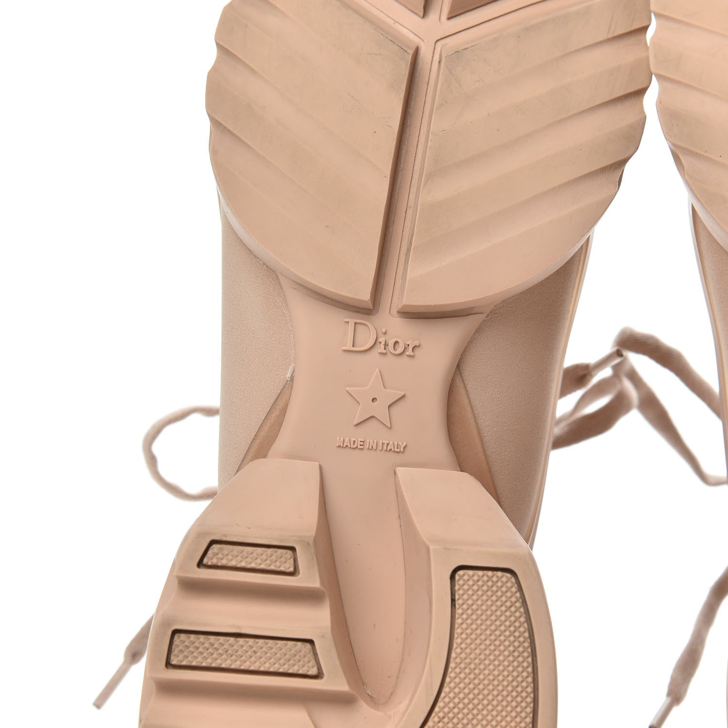 Christian Dior Neoprene Rubber Womens D-Connect Sneakers 38 Nude 6 of 10