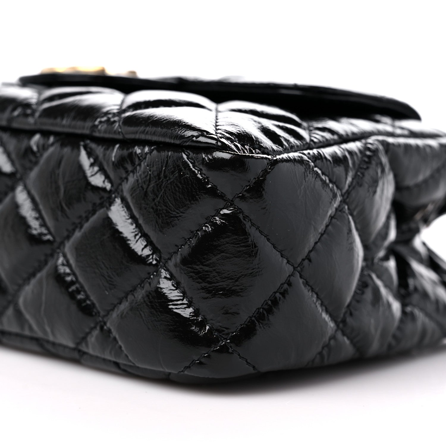 Chanel Shiny Crumpled Calfskin Quilted Small Wavy CC Hobo Black 9 of 10