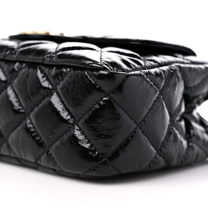 Chanel Shiny Crumpled Calfskin Quilted Small Wavy CC Hobo Black 9 of 10