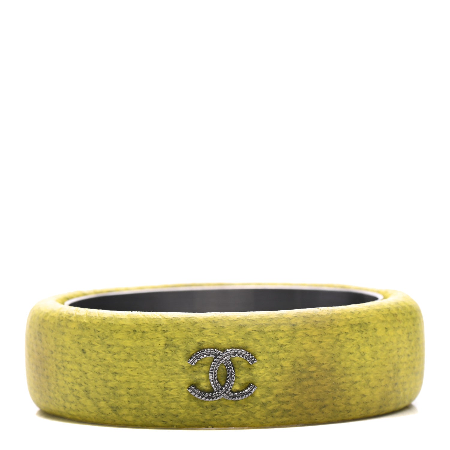 Chanel Coated Fabric CC Bracelet M Fluorescent Yellow 1 of 4
