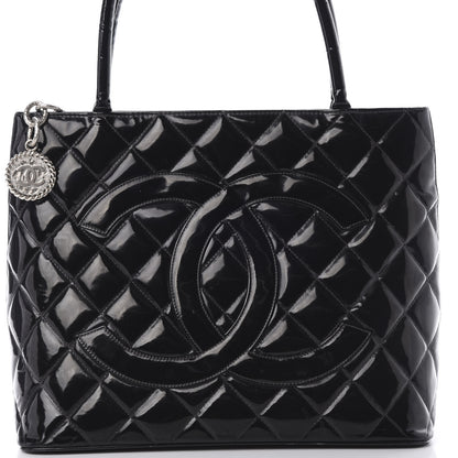 Chanel Patent Quilted Medallion Tote Black 7 of 17