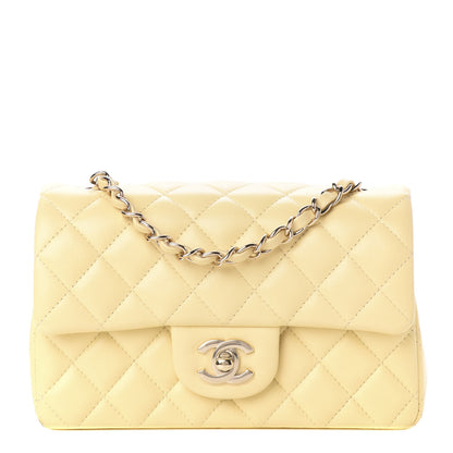 Chanel Lambskin Quilted Mini Rectangular Flap Light Yellow 1 of 11