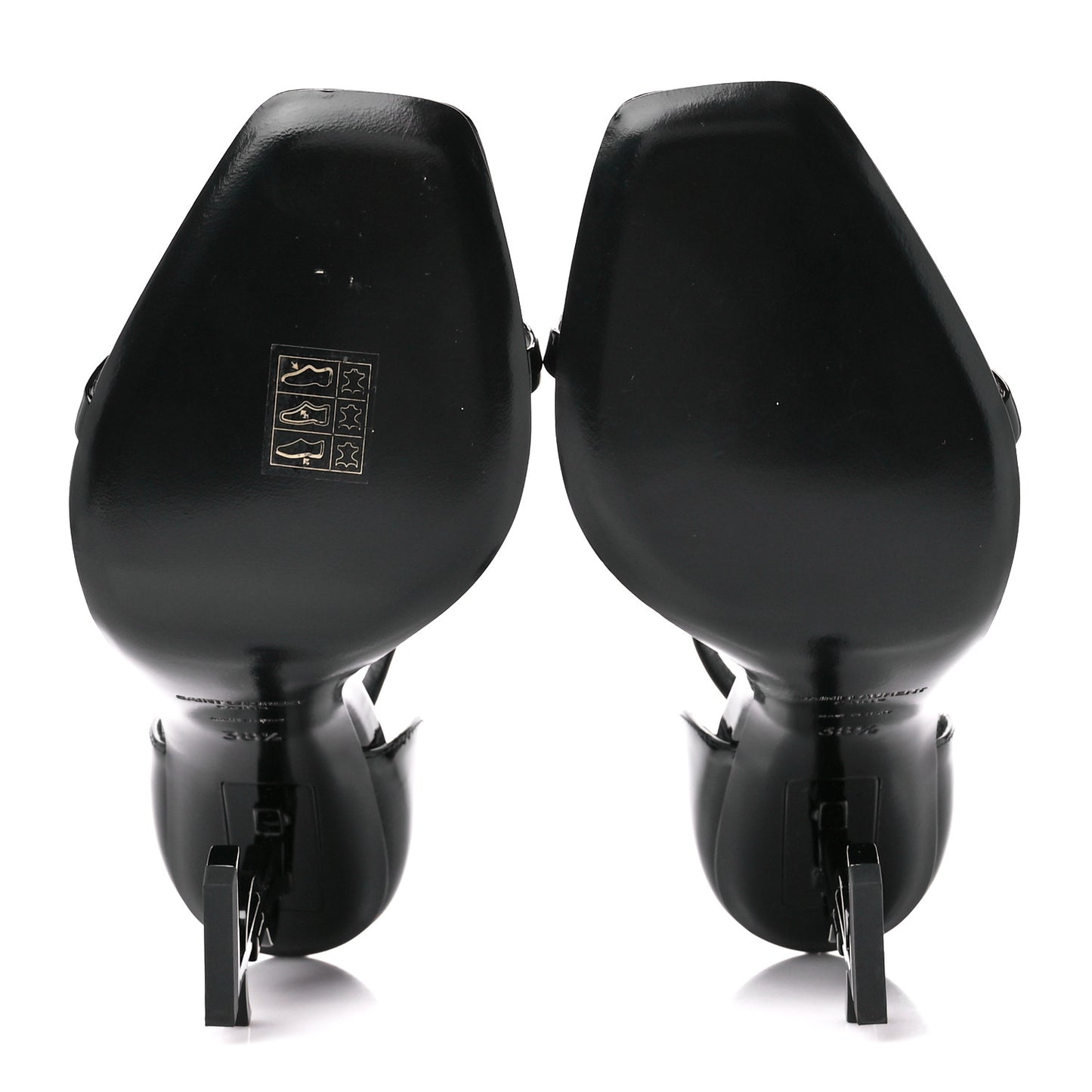 Patent Calfskin Opyum 110 Sandals 38 Black