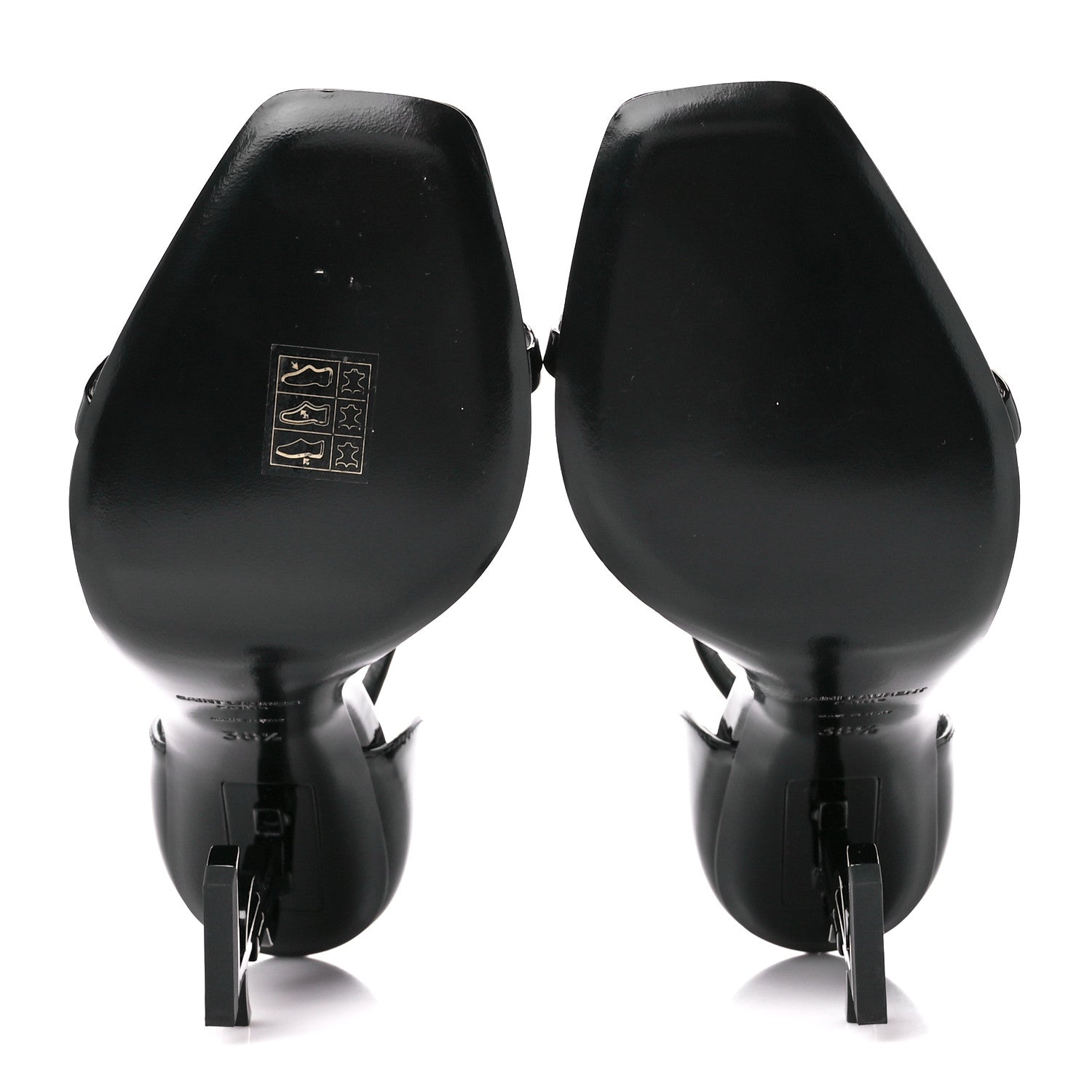 Saint Laurent Patent Calfskin Opyum 110 Sandals 38 Black 5 of 8