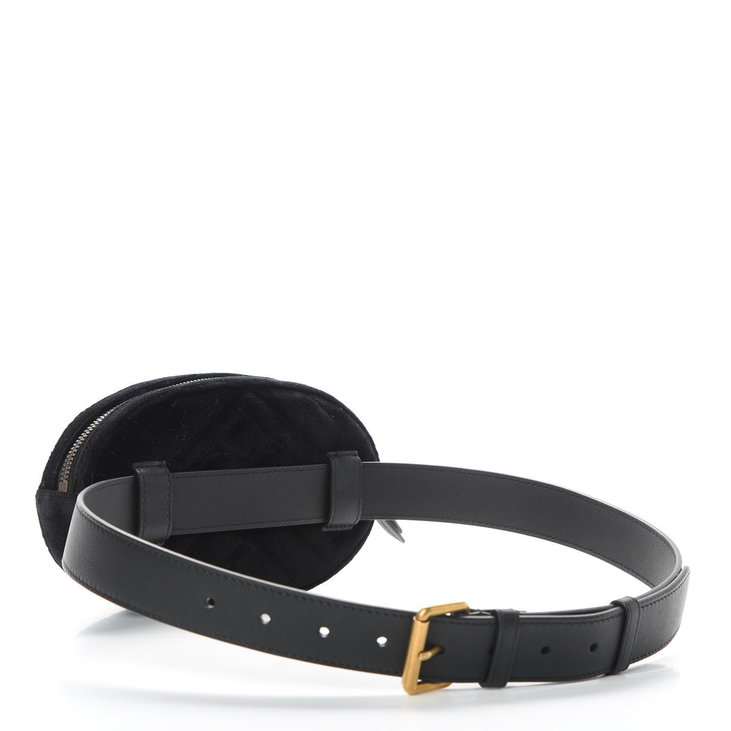 Gucci Velvet Matelasse Crystal Star GG Marmont Belt Bag 85 34 Black 3 of 10