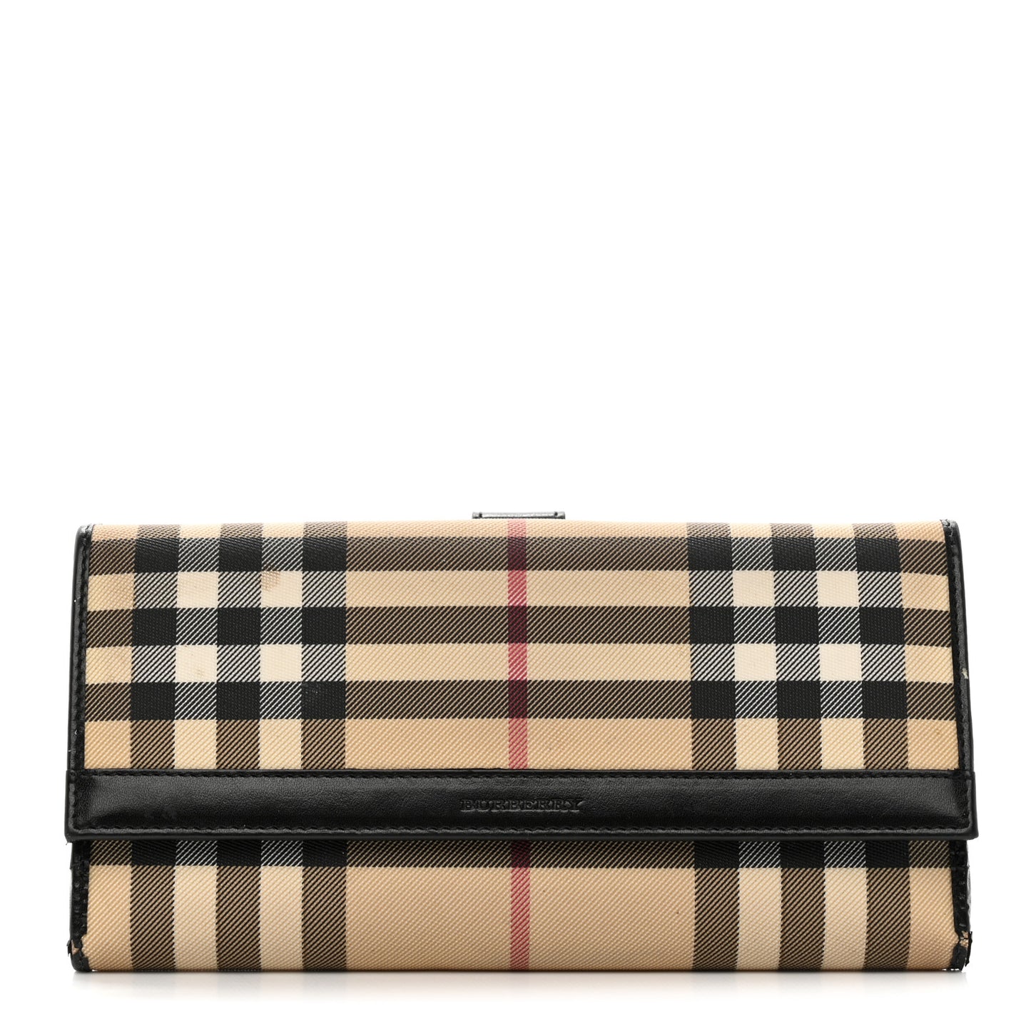 House Check Continental Wallet Black