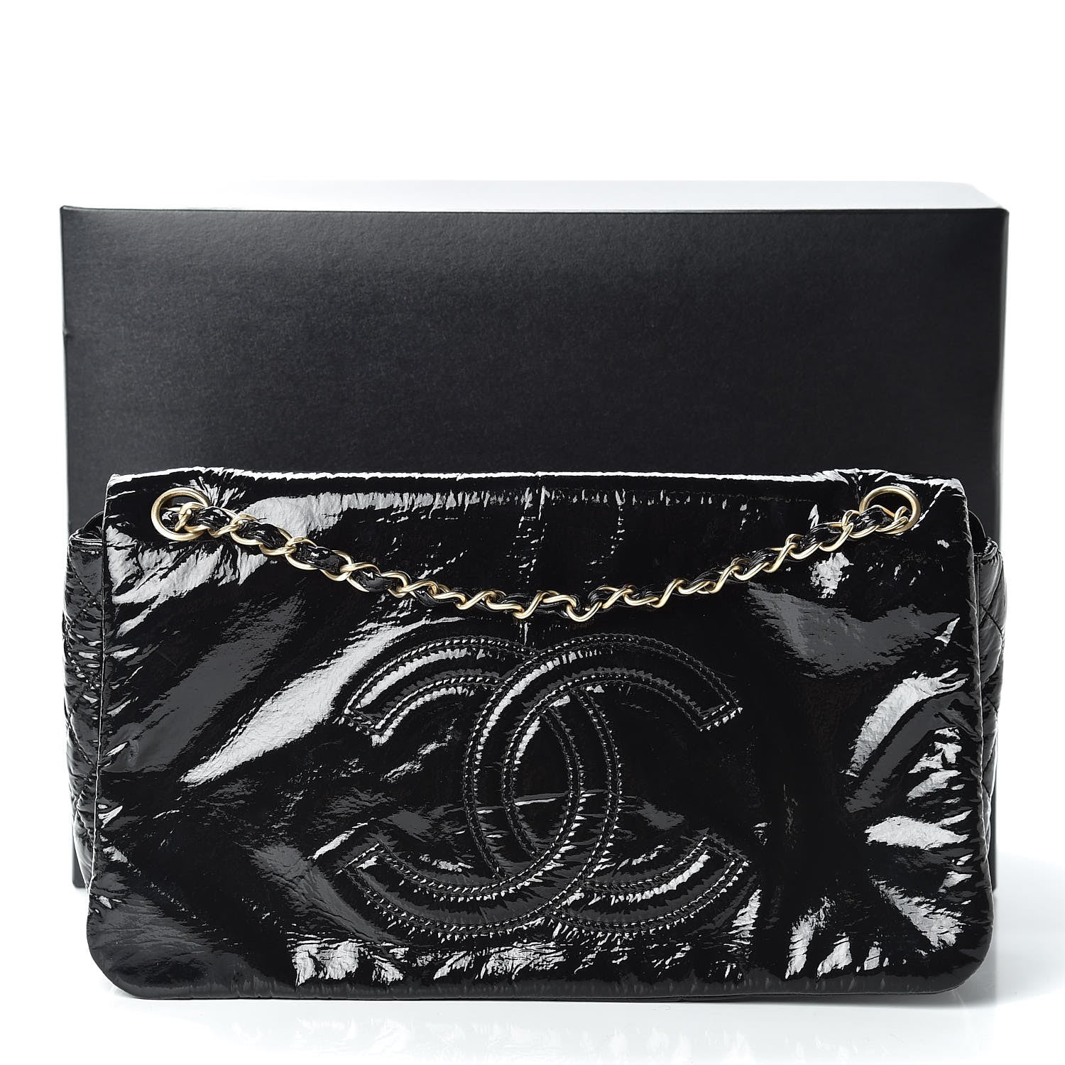 Chanel Vinyl Medium Rock and Chain Flap Black 15 of 15