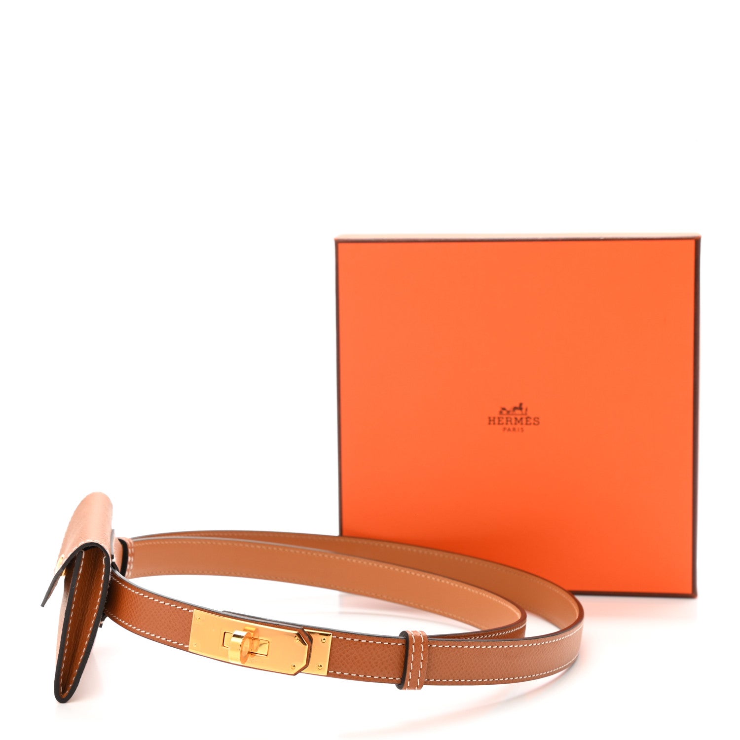 Hermes Epsom Kelly Pocket Belt Gold 8 of 8