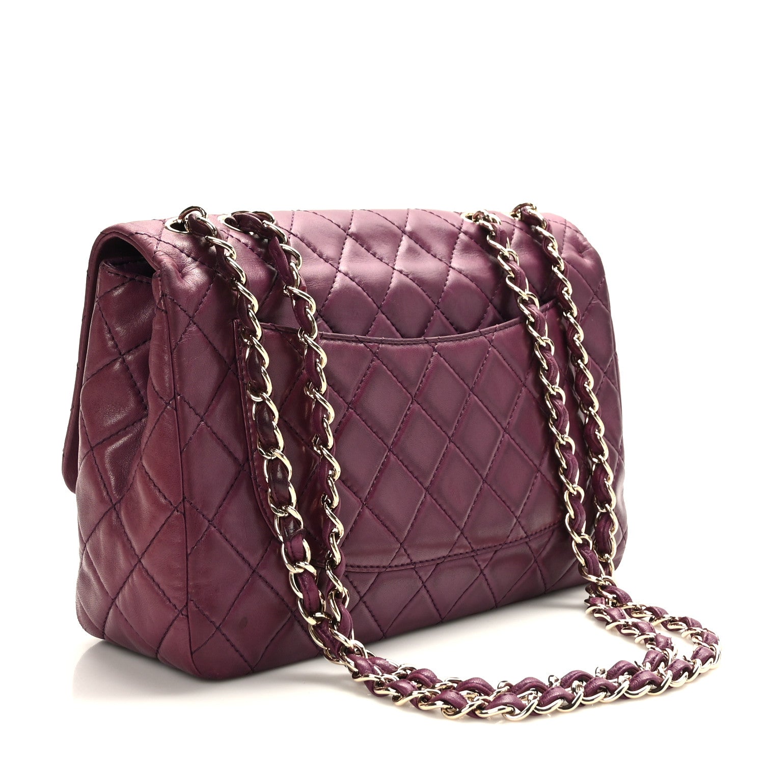 Chanel Lambskin Quilted Jumbo Single Flap Purple 3 of 9