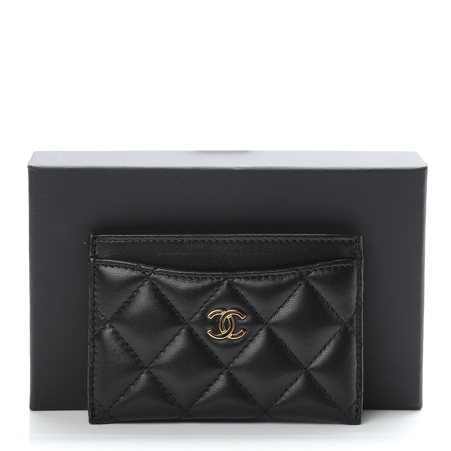 Chanel Lambskin Quilted Card Holder Black 9 of 9
