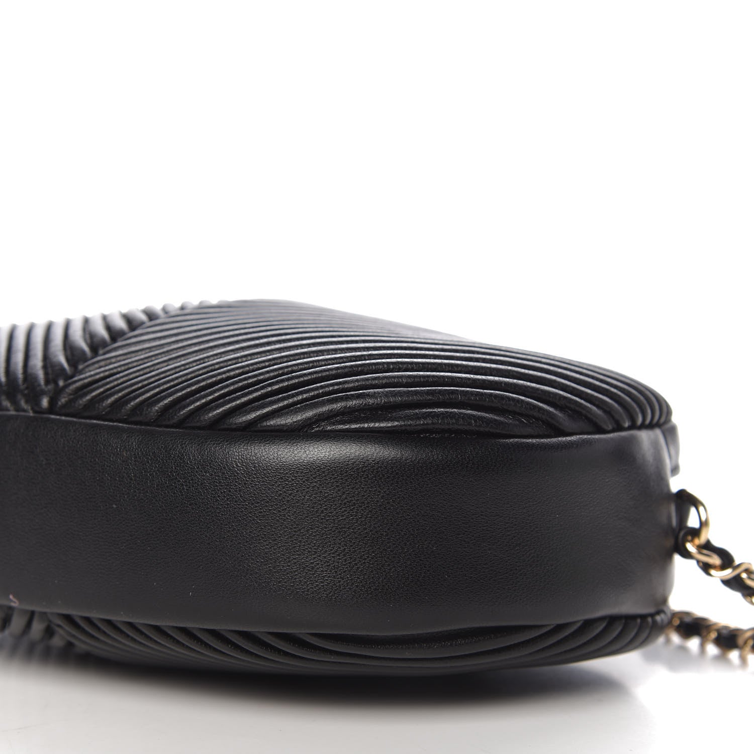 Chanel Lambskin Chevron Quilted Small Pleated Crush Camera Case Black 9 of 11