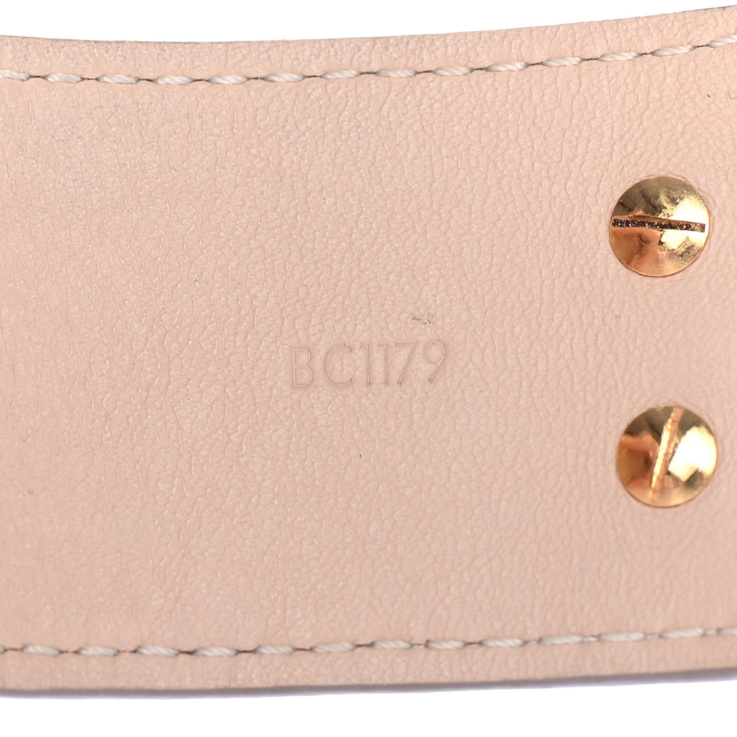 Calfskin So LV Cuff Bracelet 17 Beige