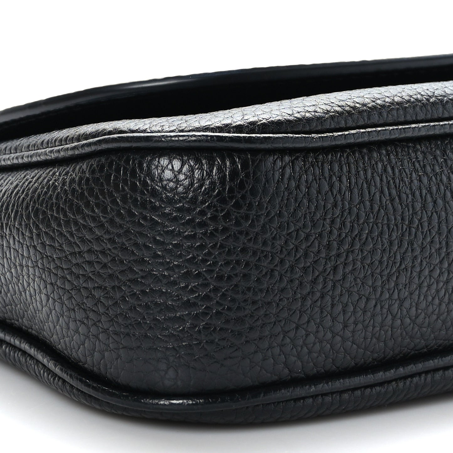 Pebbled Calfskin Medium Soho Flap Crossbody Black