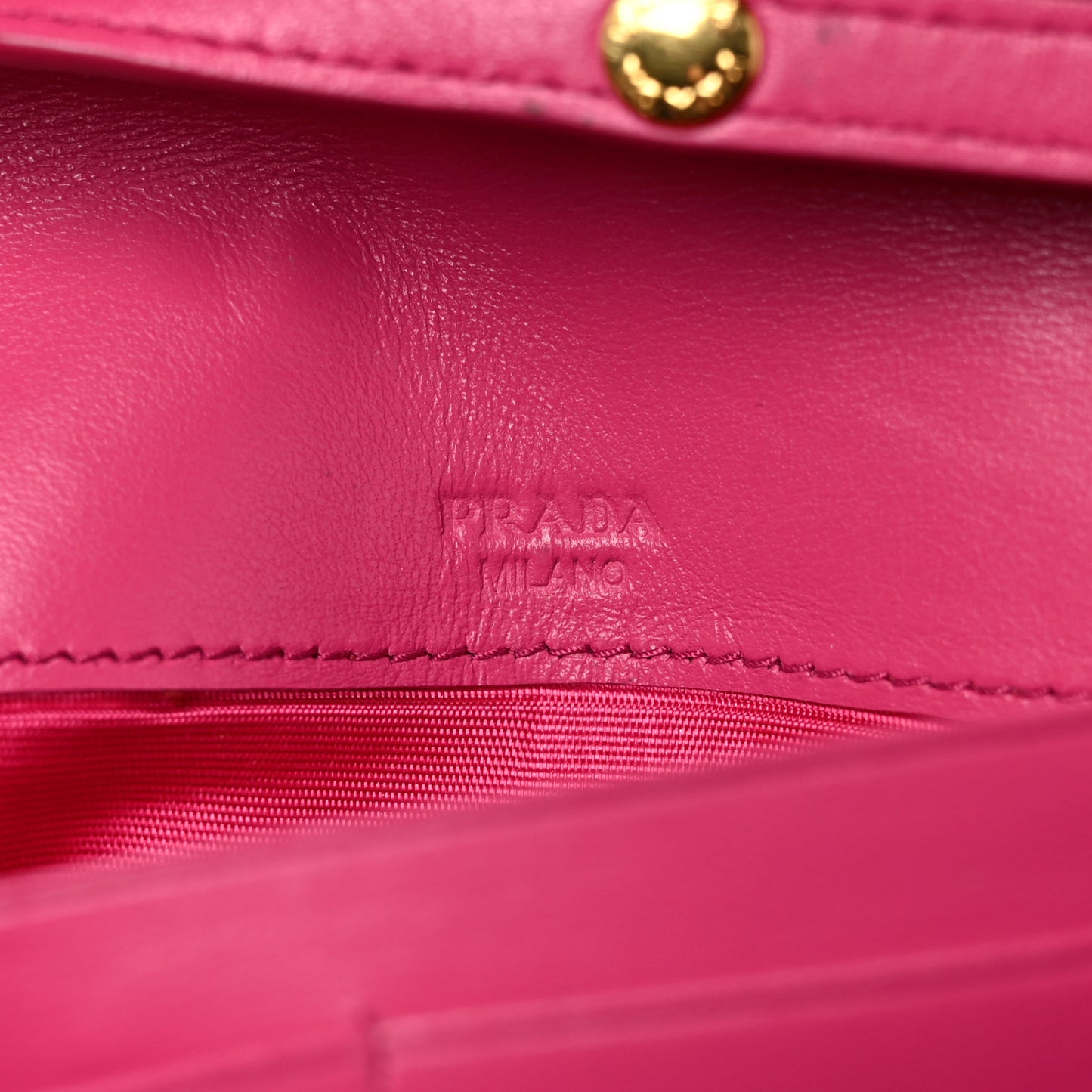 Soft Calfskin Quilted Chain Wallet Fuxia