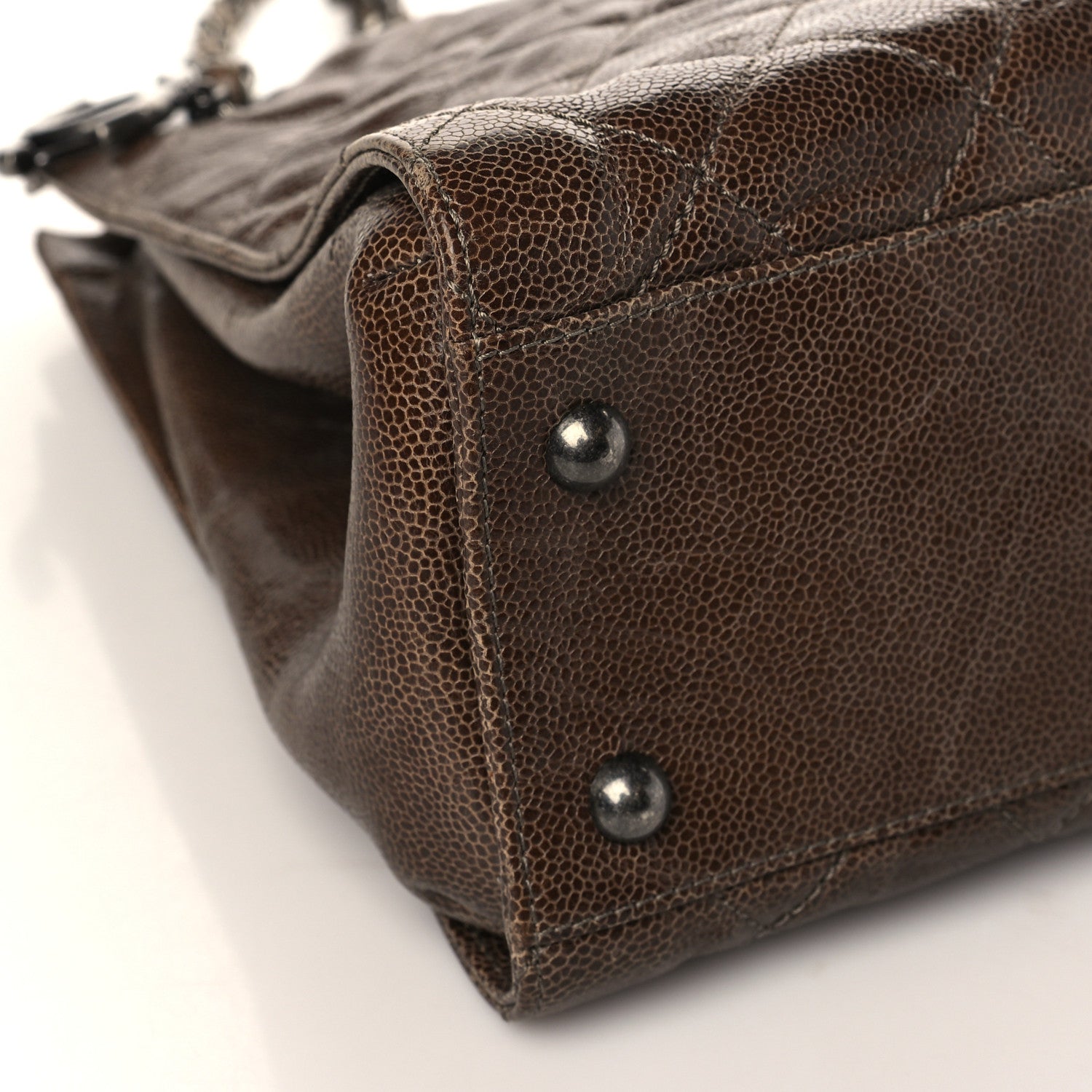 Chanel Glazed Caviar Quilted Tote Brown 8 of 9