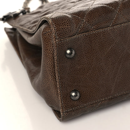 Chanel Glazed Caviar Quilted Tote Brown 8 of 9