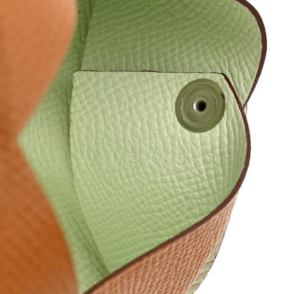Hermes Epsom Verso Calvi Card Case Gold Vert Fizz 7 of 8
