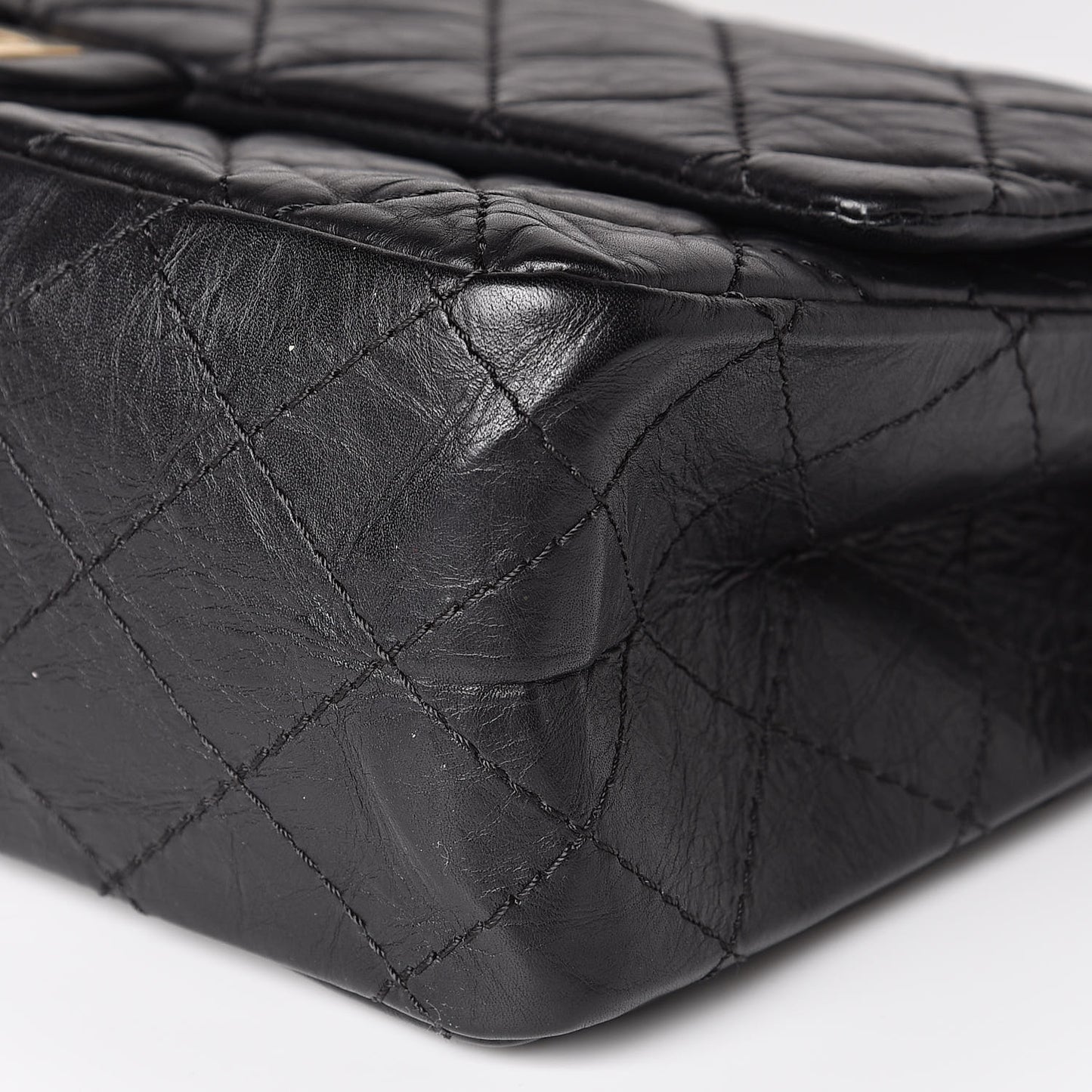 Aged Calfskin Quilted 2.55 Reissue 226 Flap Black