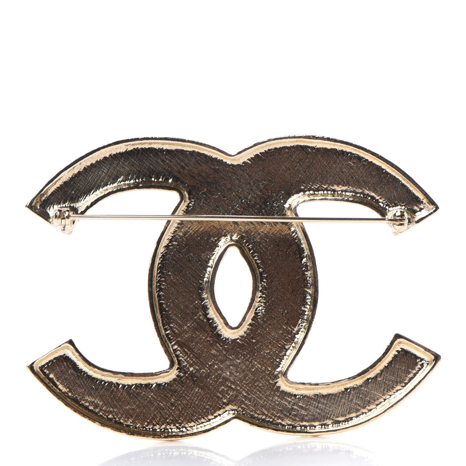 Chanel Gripoix Poured Glass Along The Nile CC Brooch Green Gold 3 of 5