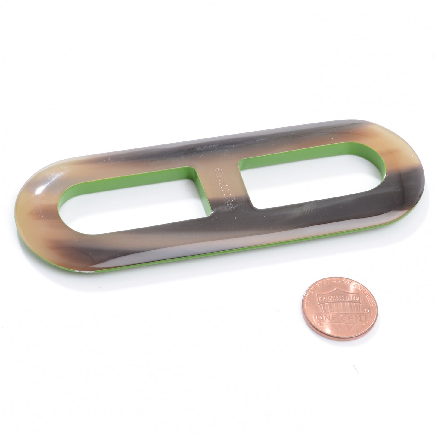Enamel Chain D Ancre Scarf Ring Lacquer Horn Green
