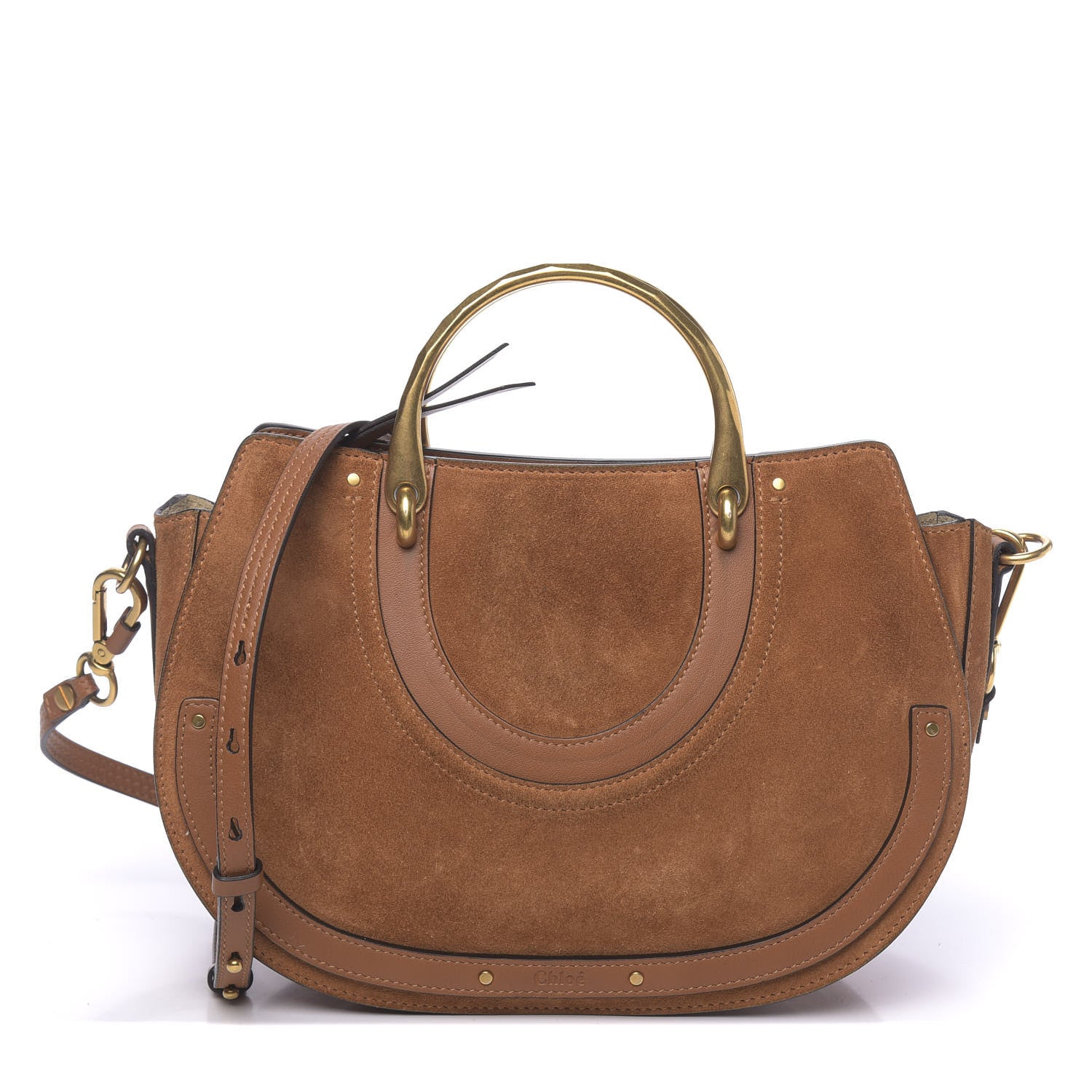 Chloe Calfskin Suede Medium Pixie Shoulder Bag Caramel 1 of 9