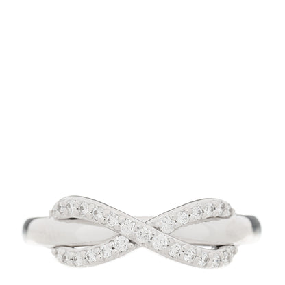 Tiffany 18K White Gold Diamond Infinity Ring 49 4.75 1 of 4