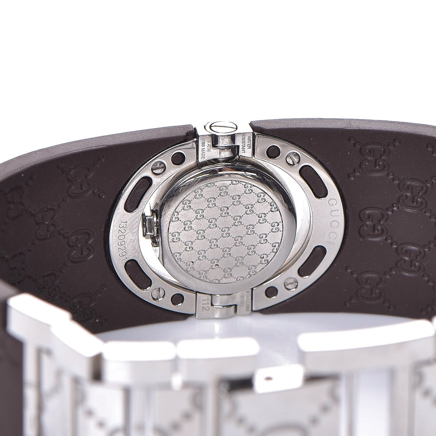 Gucci Stainless Steel Rubber 23mm Twirl Quartz Watch Brown 4 of 6
