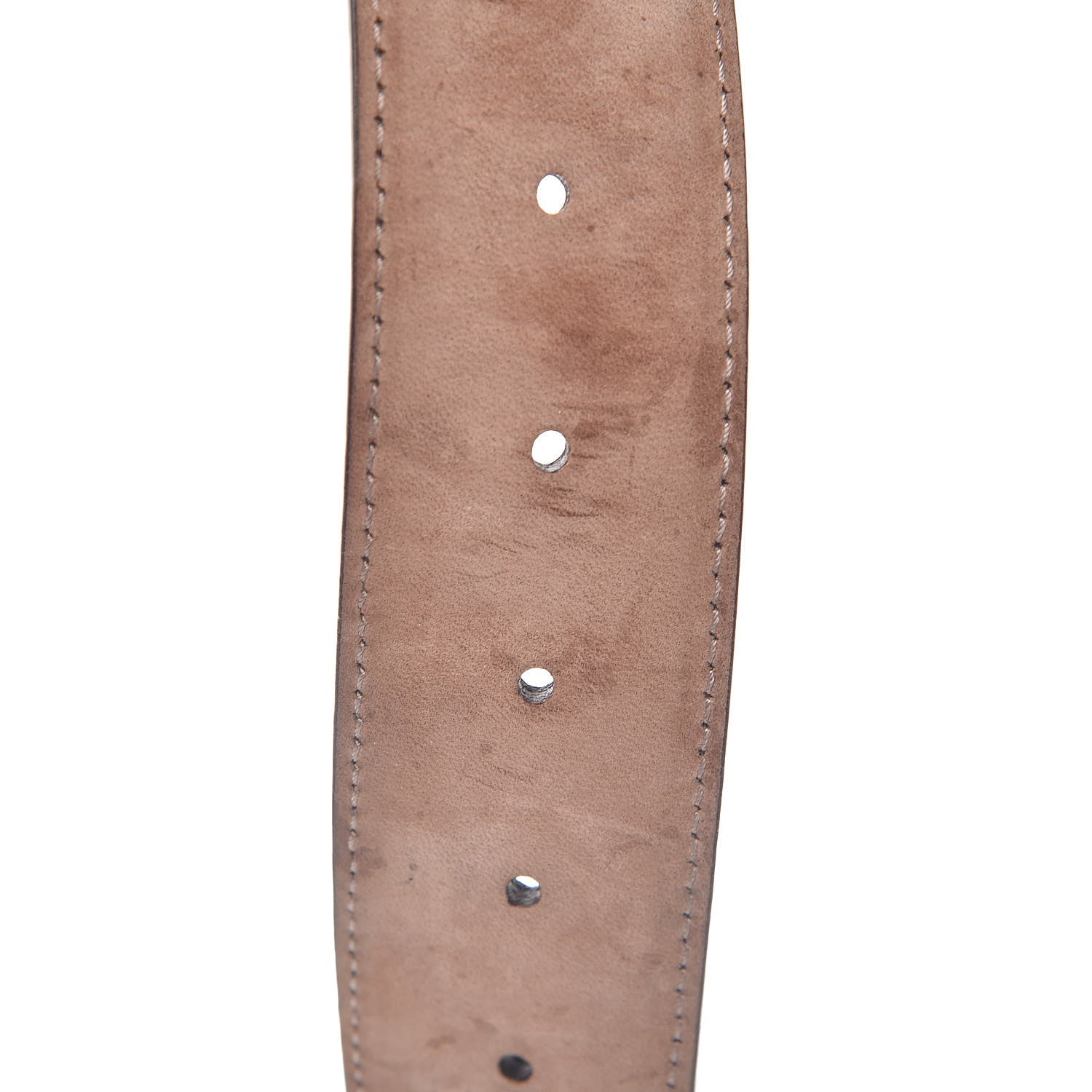 Gucci Metallic Calfskin Interlocking G 40mm Belt 85 34 Pewter 5 of 8