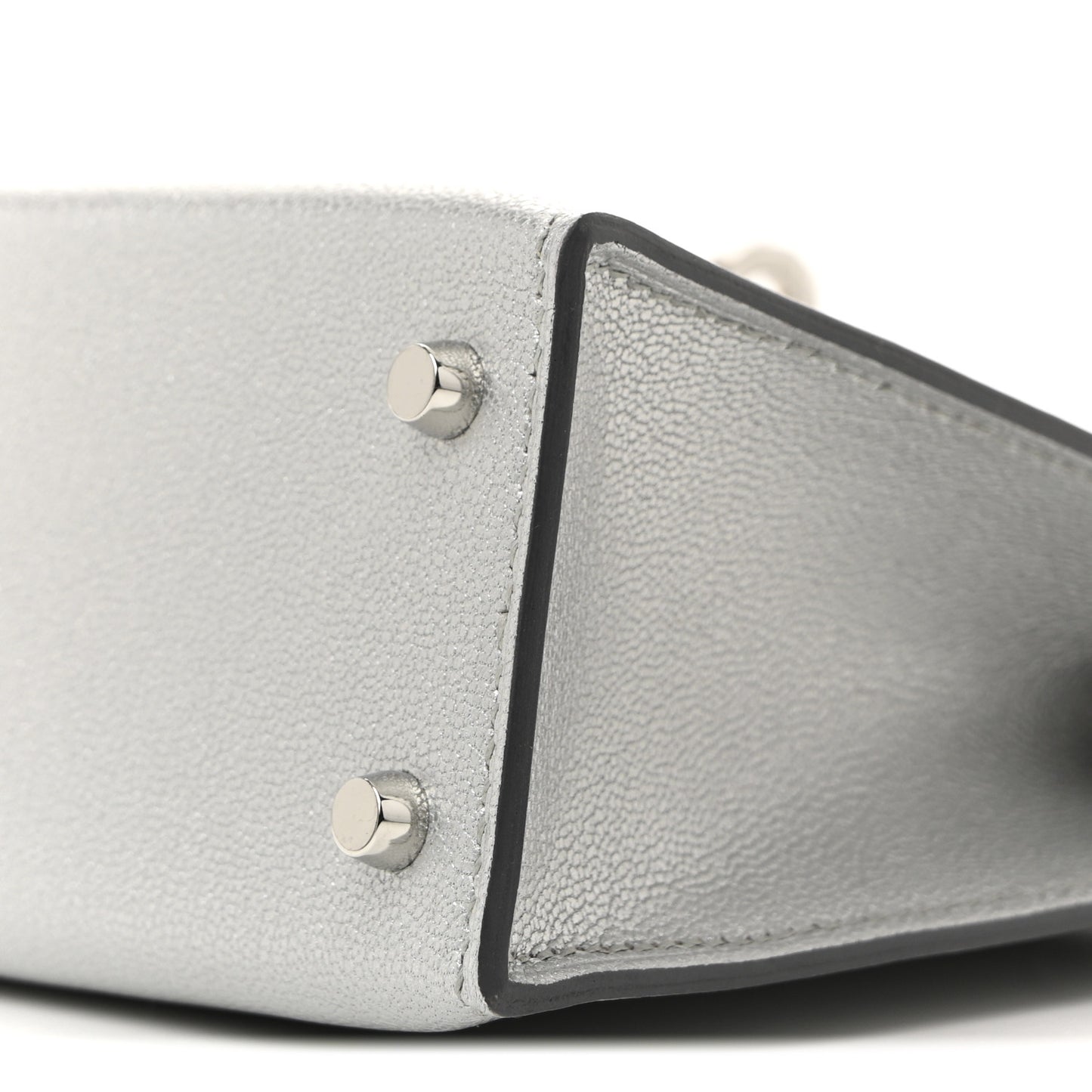 Metallic Chevre Chamkilight Mini Kelly Sellier 20 Argent