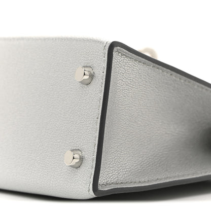 Hermes Metallic Chevre Chamkilight Mini Kelly Sellier 20 Argent 9 of 10