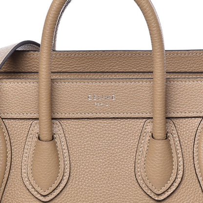 Celine Drummed Calfskin Nano Luggage Dune 6 of 10