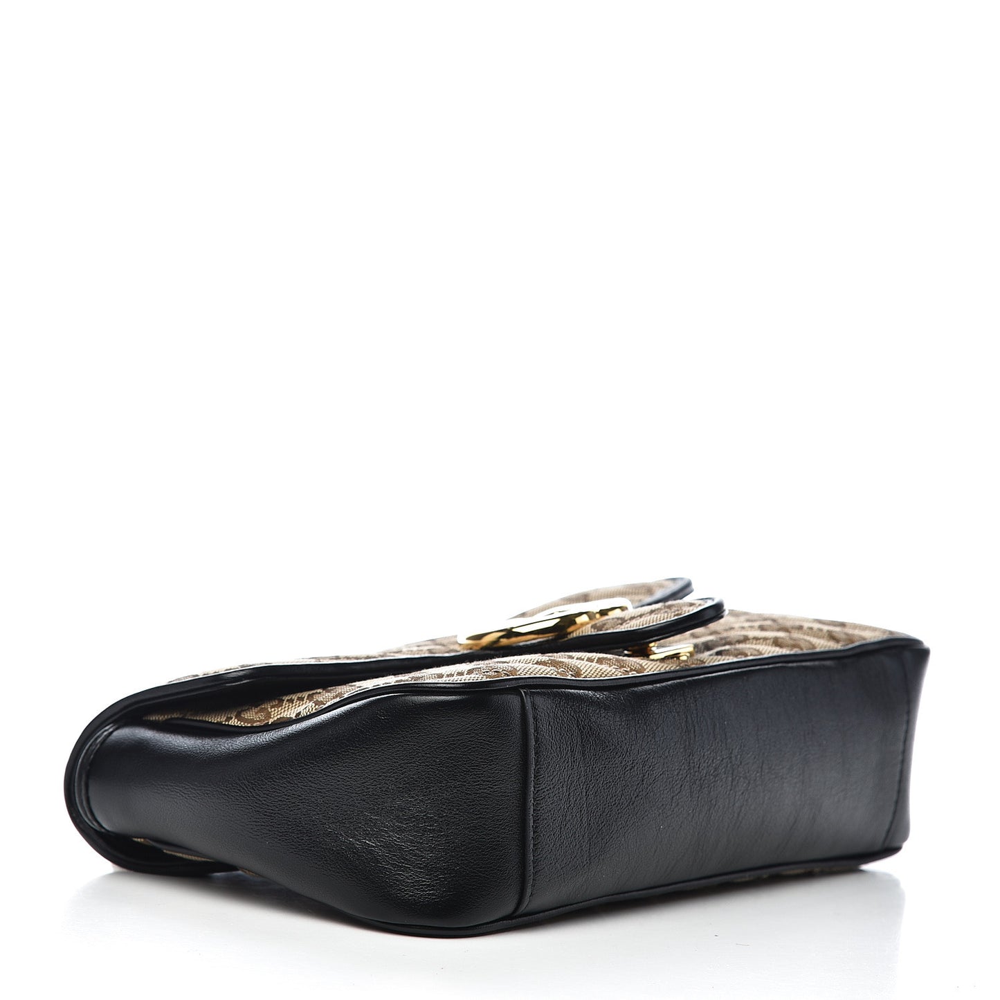 Monogram Matelasse Diagonal Small GG Marmont Shoulder Bag Beige Black