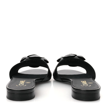 Chanel Lambskin Camellia Sandal Mules 37.5 Black 6 of 11